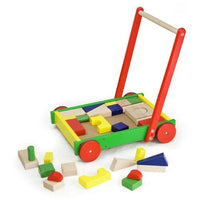 Wooden Baby Walker with Wooden Blocks