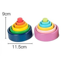 Stacking Wooden Coloured Bowls (Pastel)