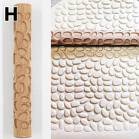 Wooden Clay Pattern Rollers - Set of 5