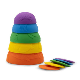 Ocean Stacking Cups - Rainbow Colours - Jellystone Silicon Play