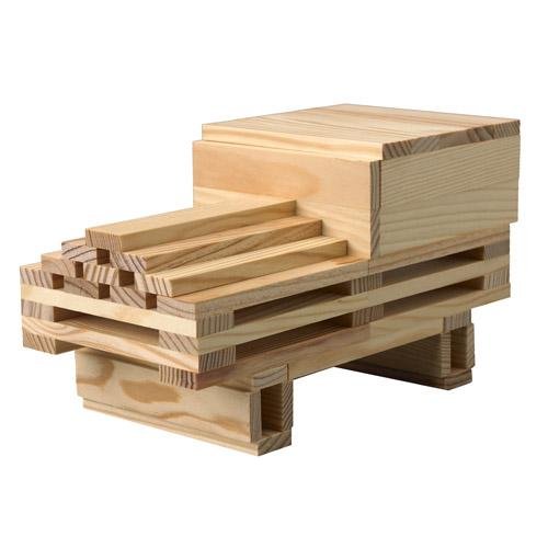 City Blocks Building Planks - Natural - 250 Piece| Ozzy Educational Toys