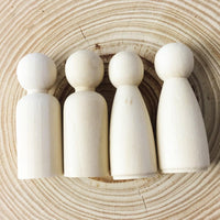 
              4 Large Wooden Doll Blanks - 65mm
            