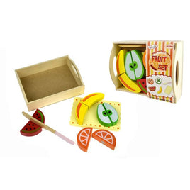 Wooden Fruit Cutting Set in Tray