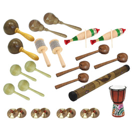 Multicultural Percussion Instrument Set - 22 Piece