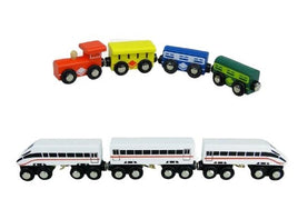 Bullet Train and Passenger Train - Wooden Train