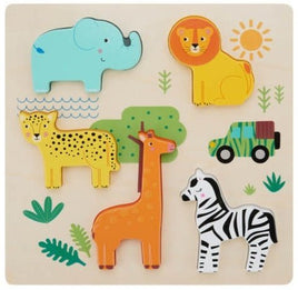 Wooden Safari Animals Puzzle Board