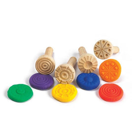 Wooden Dough Design Stampers - Set of 4