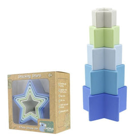 Silicone Stacking Stars (5) - Aqua