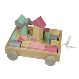Pull Along Block Cart - Pink
