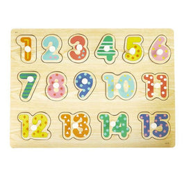 Wooden Number Knob Puzzle - 1 to 15