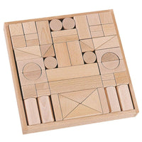 
              Block Set 54 Pieces in Wooden Tray Box
            