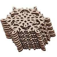 
              Wooden Snowflakes - 8cm - 10 Pack
            